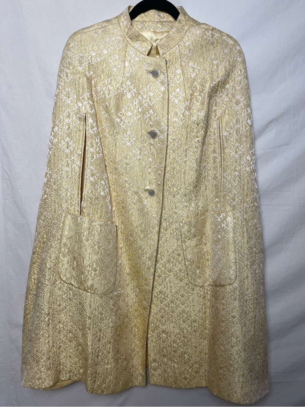 Vintage Gold Brocade Cape Coat